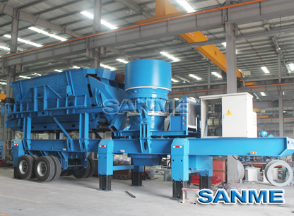 輪胎式移動(dòng)圓錐制砂機(jī)